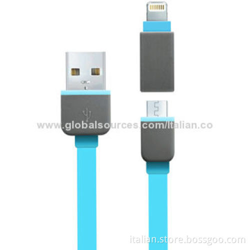 High-quality TPE Material Lightning Flat USB Cables for iPhone 6/5 with iOS8, High-speed Performance